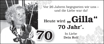 Glückwunschanzeige von Gilla  von WESER-KURIER