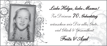 Glückwunschanzeige von Helga Meyerdierks von WESER-KURIER