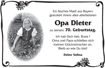 Glückwunschanzeige von Dieter  von WESER-KURIER