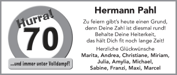 Glückwunschanzeige von Hermann Pahl von WESER-KURIER