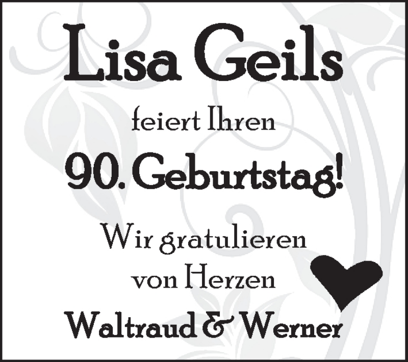 Anzeige für Lisa Geils vom 12.07.2012 aus WESER-KURIER