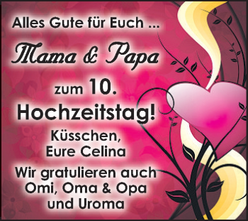 Glückwunschanzeige von Hochzeitstag  von WESER-KURIER