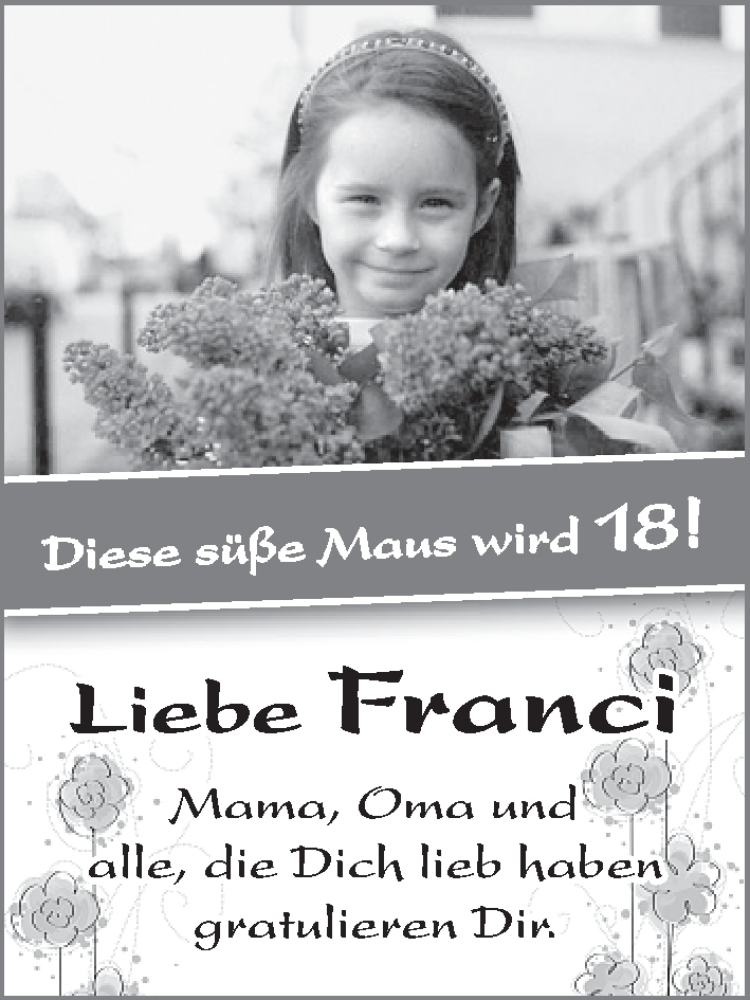 Anzeige für Franzi  vom 22.07.2012 aus WESER-KURIER