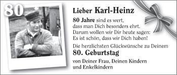 Glückwunschanzeige von Karl-Heinz  von WESER-KURIER