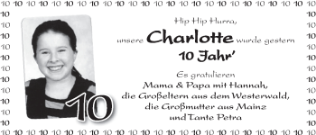 Glückwunschanzeige von Charlotte  von WESER-KURIER