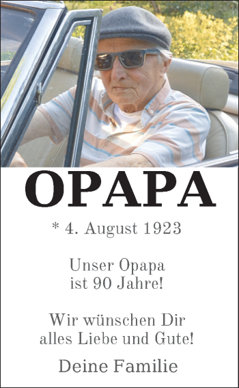 Glückwunschanzeige von Opapa  von BTAG