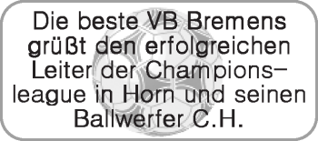 Glückwunschanzeige von VB Bremen  von BTAG