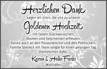 Glückwunschanzeige von Karrin und Heiko Frerks von Osterholzer Kreisblatt