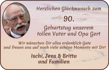 Glückwunschanzeige von Gert Hilgerloh von WESER-KURIER