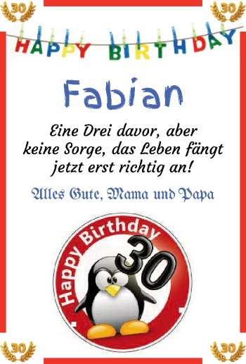 Glückwunschanzeige von Fabian  von Die Norddeutsche