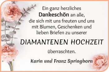 Glückwunschanzeige von Karin & Franz Springborn von Wuemme Zeitung