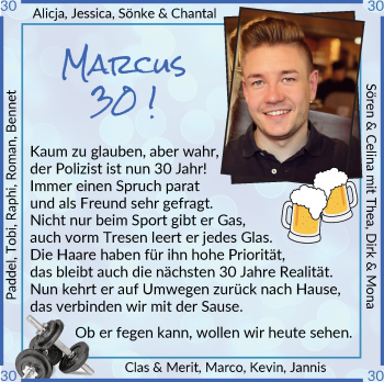 Glückwunschanzeige von Marcus  von Osterholzer Kreisblatt