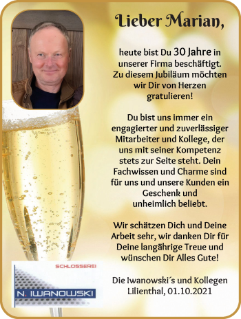 Glückwunschanzeige von Marian  von WESER-KURIER
