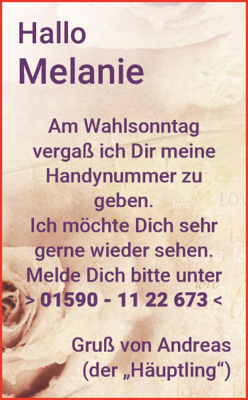 Glückwunschanzeige von Melanie  von WESER-KURIER