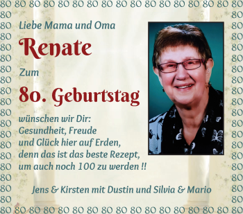 Glückwunschanzeige von Renate Lorenz von Wuemme Zeitung