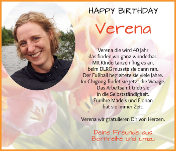 Glückwunschanzeige von Verena  von Osterholzer Kreisblatt