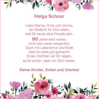 Glückwunschanzeige von Helga Schnur von Wuemme Zeitung