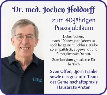 Glückwunschanzeige von Jochen Holdorff von WESER-KURIER