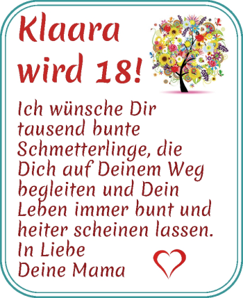 Glückwunschanzeige von Klaara  von WESER-KURIER