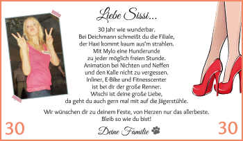 Glückwunschanzeige von Sissi  von Osterholzer Kreisblatt
