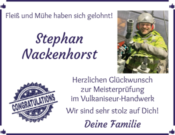 Glückwunschanzeige von Stephan Nackenhorst von Osterholzer Kreisblatt