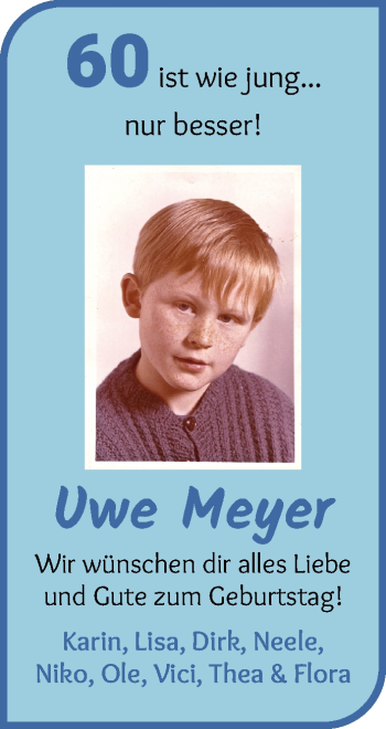 Glückwunschanzeige von Uwe Meyer von Wuemme Zeitung