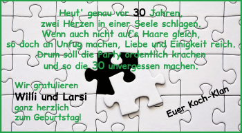 Glückwunschanzeige von Willi und Larsi  von WESER-KURIER
