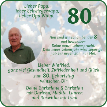 Glückwunschanzeige von Winni  von WESER-KURIER