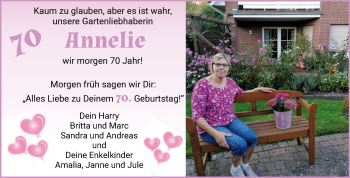 Glückwunschanzeige von Annelie Kaworski von Osterholzer Kreisblatt