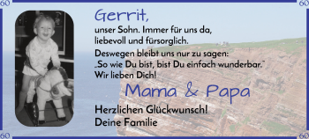 Glückwunschanzeige von Gerrit  von WESER-KURIER