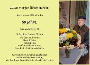 Glückwunschanzeige von Herbert  von WESER-KURIER