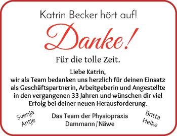 Glückwunschanzeige von Katrin Becker von WESER-KURIER