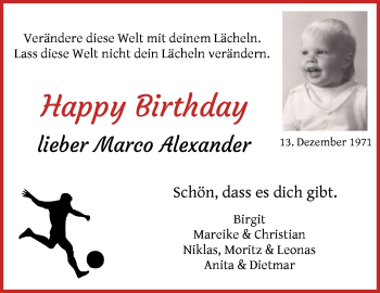 Glückwunschanzeige von Marco Alexander  von WESER-KURIER