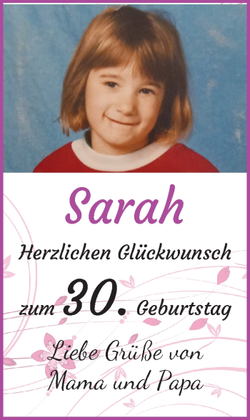 Glückwunschanzeige von Sarah  von WESER-KURIER