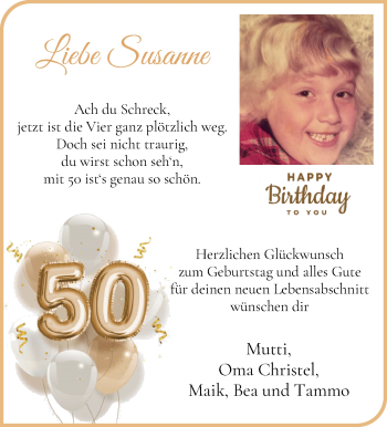 Glückwunschanzeige von Susanne  von Osterholzer Kreisblatt