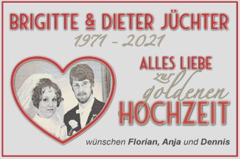 Glückwunschanzeige von Brigitte und Dieter Jüchter von Die Norddeutsche