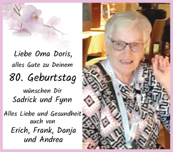 Glückwunschanzeige von Doris  von WESER-KURIER