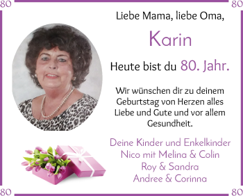 Glückwunschanzeige von Karin  von WESER-KURIER