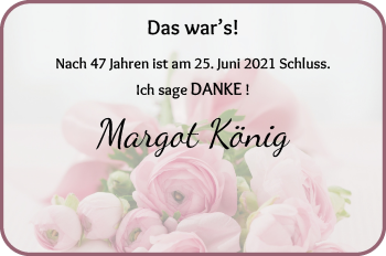Glückwunschanzeige von Margot König von WESER-KURIER