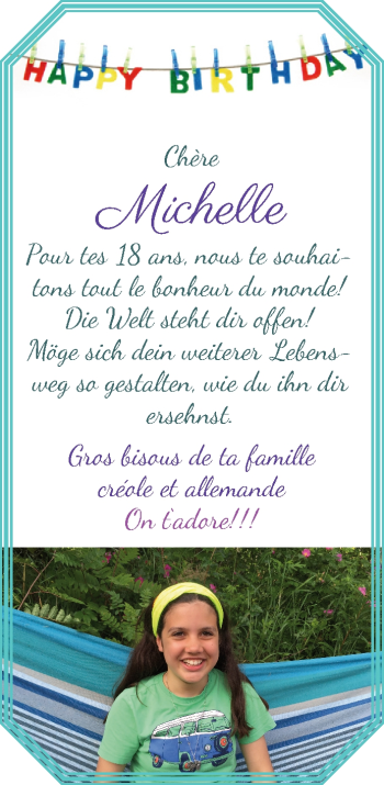 Glückwunschanzeige von Michelle  von WESER-KURIER
