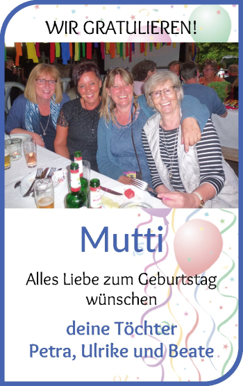 Glückwunschanzeige von Mutti  von WESER-KURIER