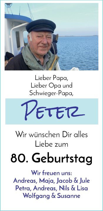 Glückwunschanzeige von Peter  von WESER-KURIER