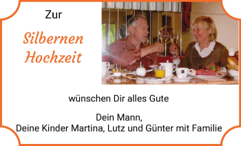 Glückwunschanzeige von Silberne Hochzeit  von WESER-KURIER