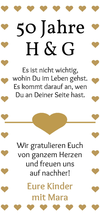 Glückwunschanzeige von 50 Jahre  von Wuemme Zeitung