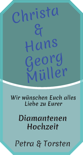 Glückwunschanzeige von Christa und Hans Georg Müller von WESER-KURIER