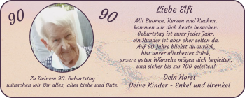 Glückwunschanzeige von Elfi  von WESER-KURIER