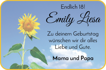 Glückwunschanzeige von Emily Liesa  von WESER-KURIER