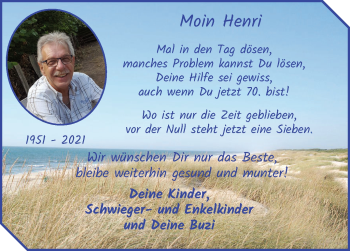 Glückwunschanzeige von Henri Lucas von WESER-KURIER