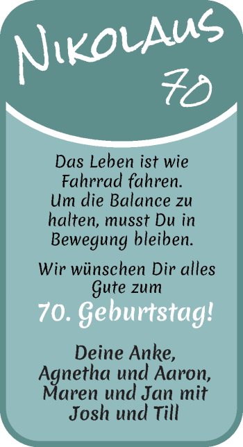 Glückwunschanzeige von Nikolaus  von WESER-KURIER
