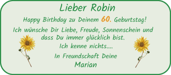 Glückwunschanzeige von Robin  von WESER-KURIER
